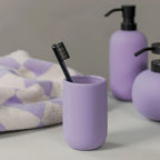 Muilo dozatorius Lotus Lilac Tall – Keramika su guminės dangos apdaila, juodas metalas