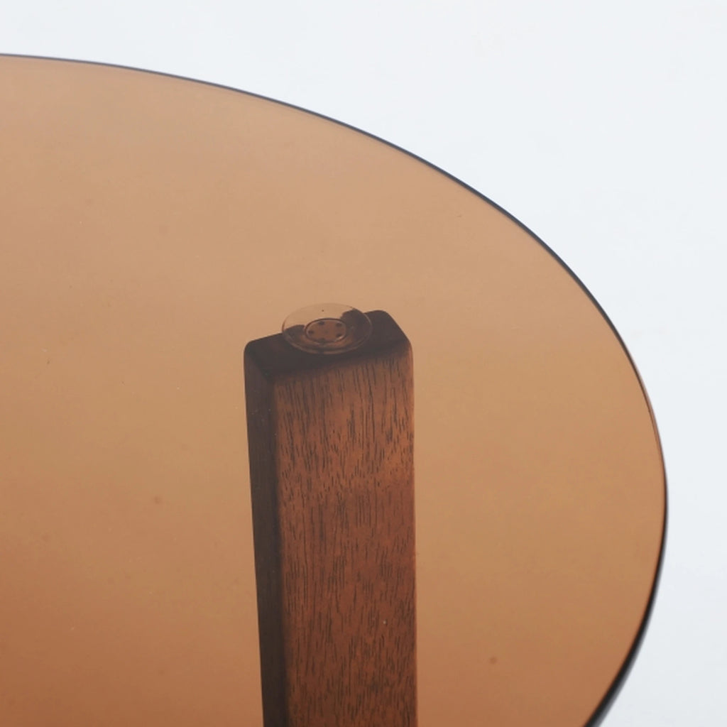 Šoninis staliukas Lubeca – Kaučiukmedis, rudos spalvos