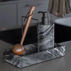Muilo dozatorius Marble Gray – Marmuras, juoda apdaila