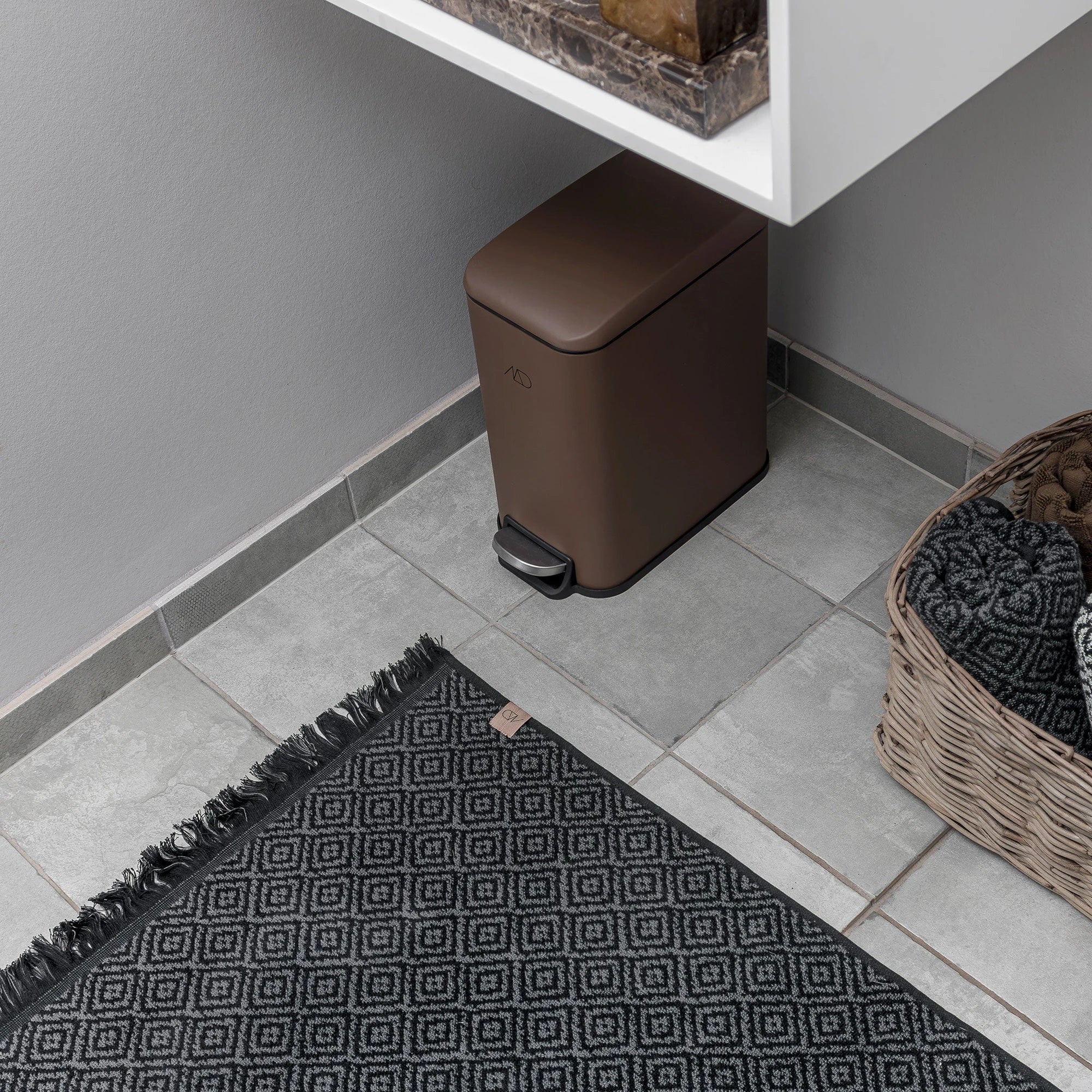 Vonios kilimėlis Morroco Black – 100% medvilnė, OEKO-TEX® STANDARD 100 sertifikatas