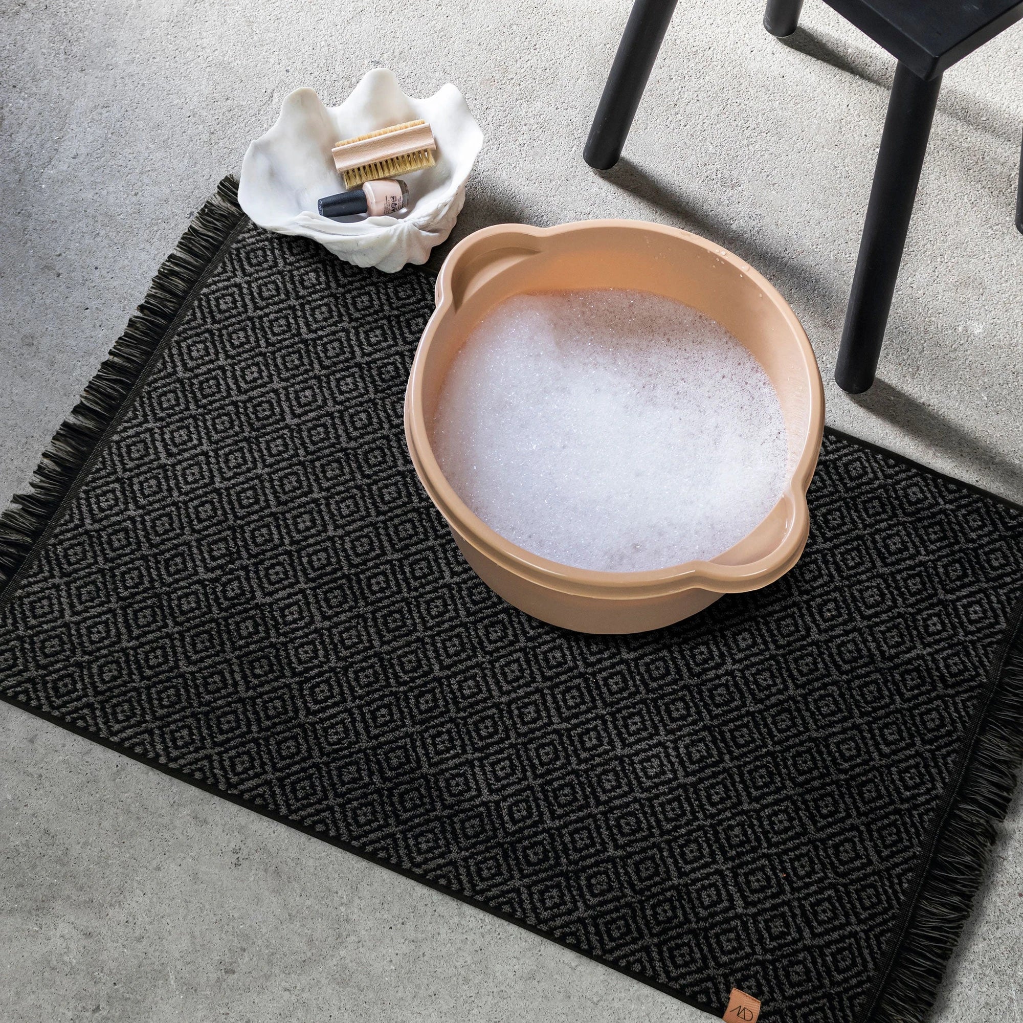 Vonios kilimėlis Morroco Black – 100% medvilnė, OEKO-TEX® STANDARD 100 sertifikatas