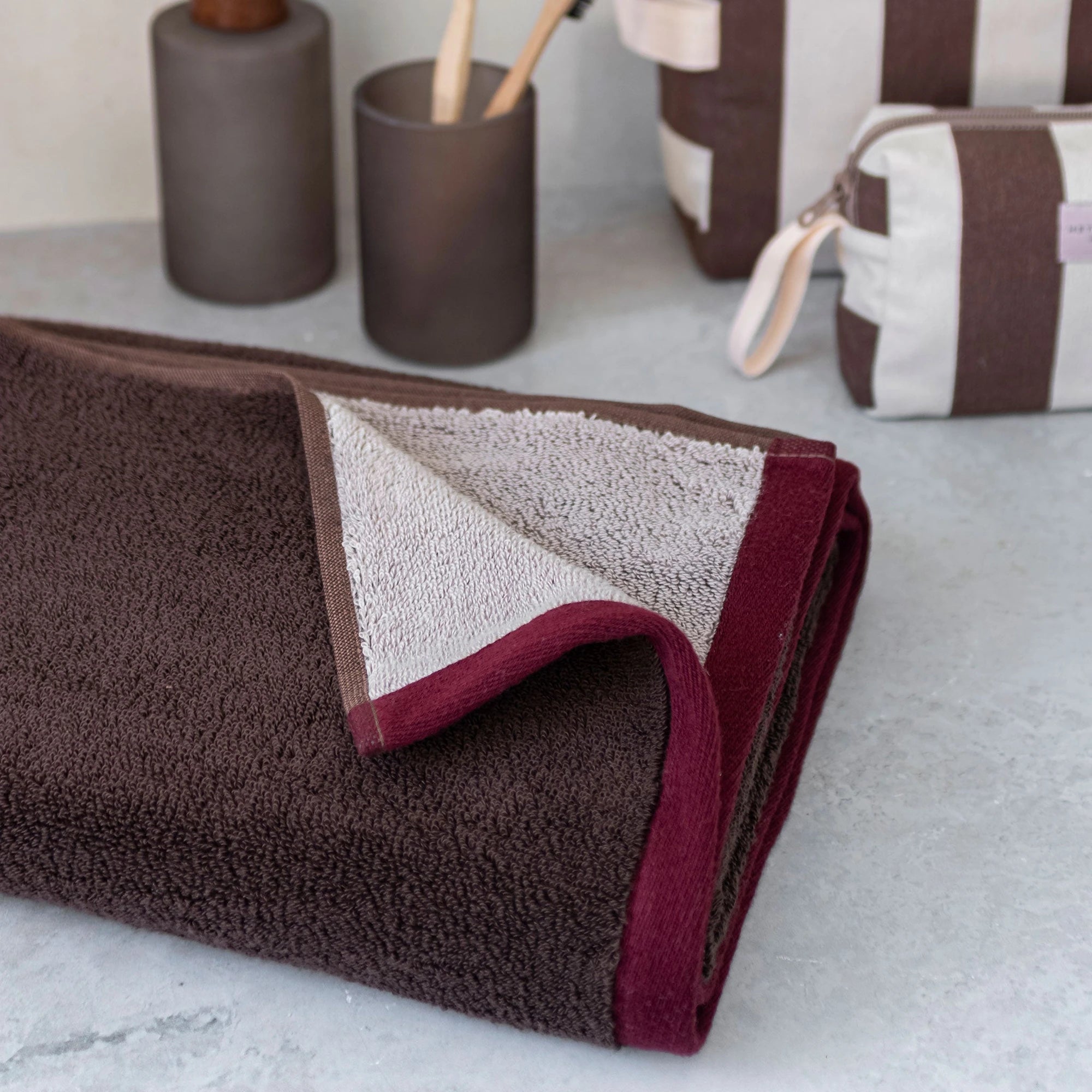 Rankšluostis Soft Brown 133x70 cm – 100% ekologiška medvilnė, OEKO-TEX® STANDARD 100 sertifikatas